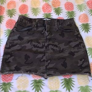 Camo jean skirt